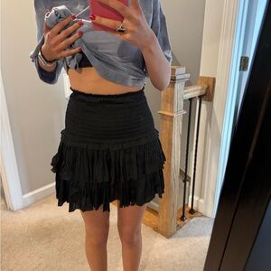 Elegant Black Ruffled Skirt